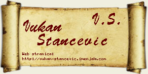 Vukan Stančević vizit kartica